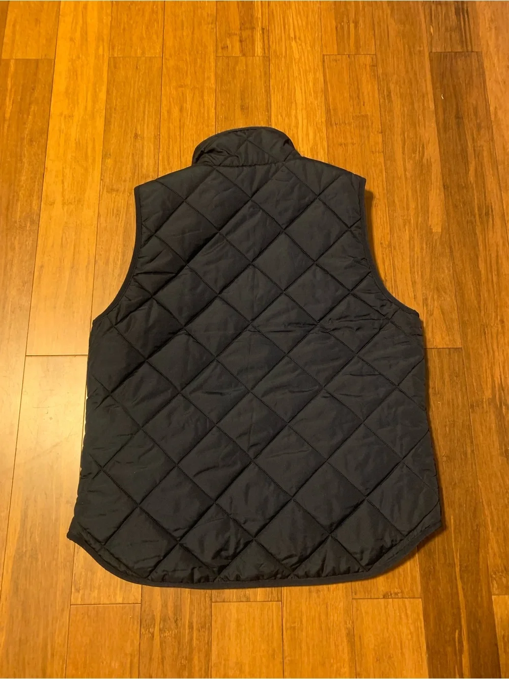 J. Crew Black Quilted Diamond Puffer Vest with Gold Hardware